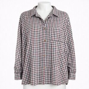 Vintage‎ High Sierra Y2K Womens Flannel Button Shirt Size L Plaid Check Grunge